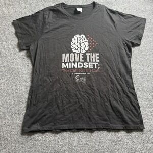 Move The Mindset Christian‎ Graphic T-Shirt Black Short Sleeve Faith Tee XL